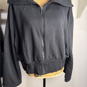 Zella Black Zip-Front Pullover Jacket